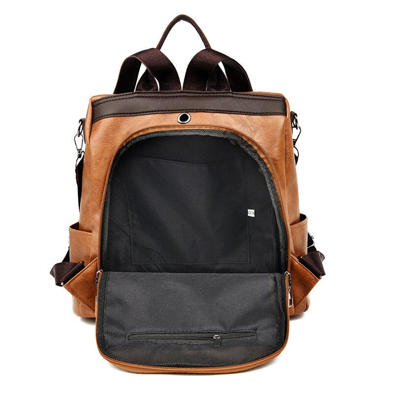 Mia - Bolsa Mochila Feminina de Couro