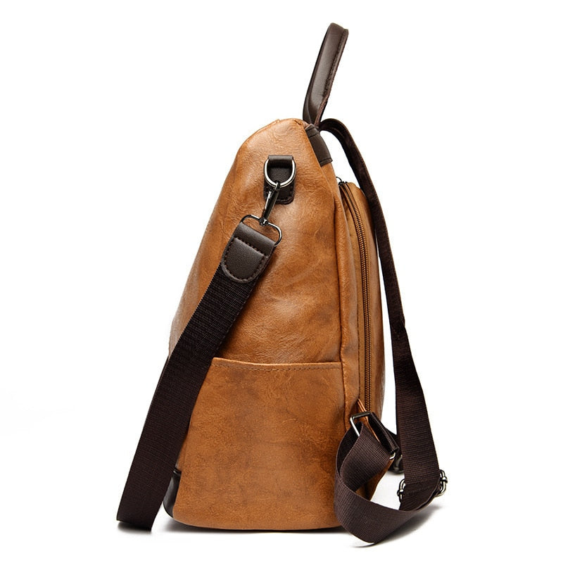 Mia - Bolsa Mochila Feminina de Couro