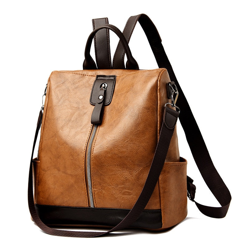 Mia - Bolsa Mochila Feminina de Couro