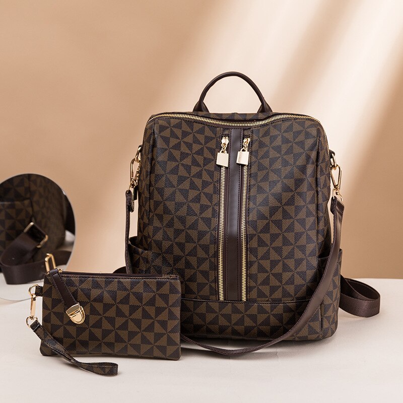 Penélope - Bolsa Mochila Feminina de Couro + Carteira brinde